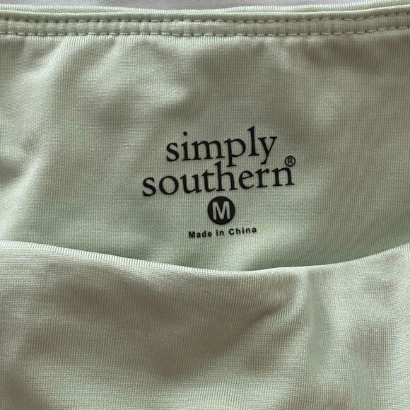 Simply Southern Active Skort | White & Mint Green Tennis Golf Skirt with Shorts - Picture 3 of 7